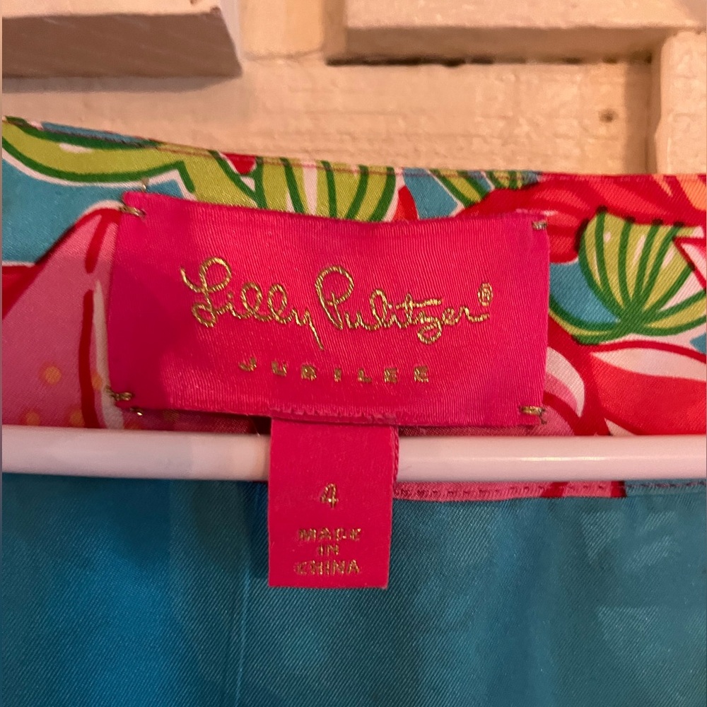 Beautiful Lilly Pulitzer Silk dress with beaded neckline.